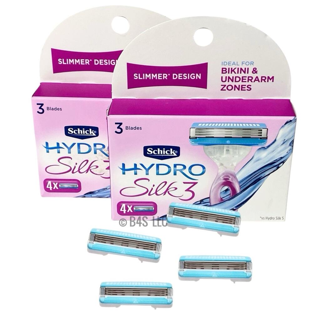 Schick Hydro Silk 3 Razor Refills Women 8 Cartridges (2 packs of 4)